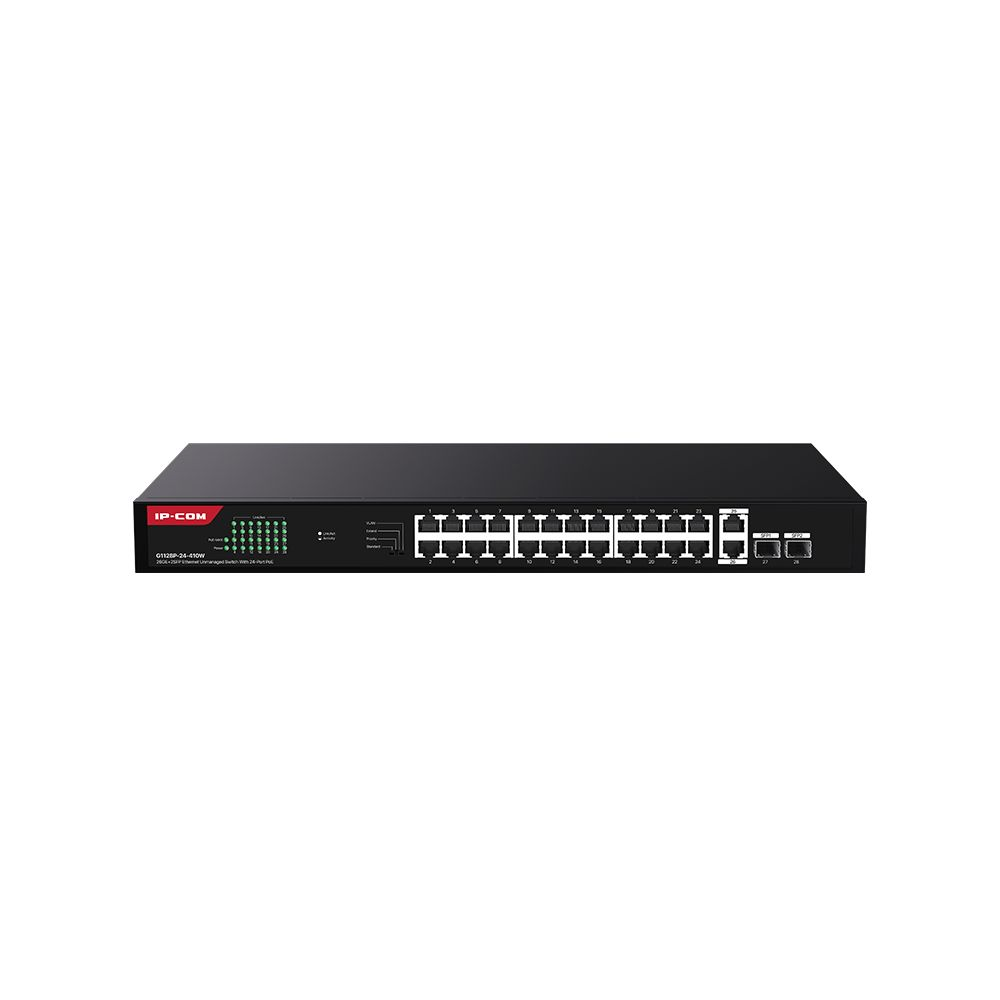 IP-COM G1128P-24-410W Fémházas 24+2-port Gigabit Rack PoE Switch (G1128P-24-410W)