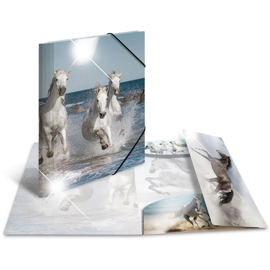 Herma Glossy Pferd A4 PP Gumis mappa - Lovas mintás (19329)