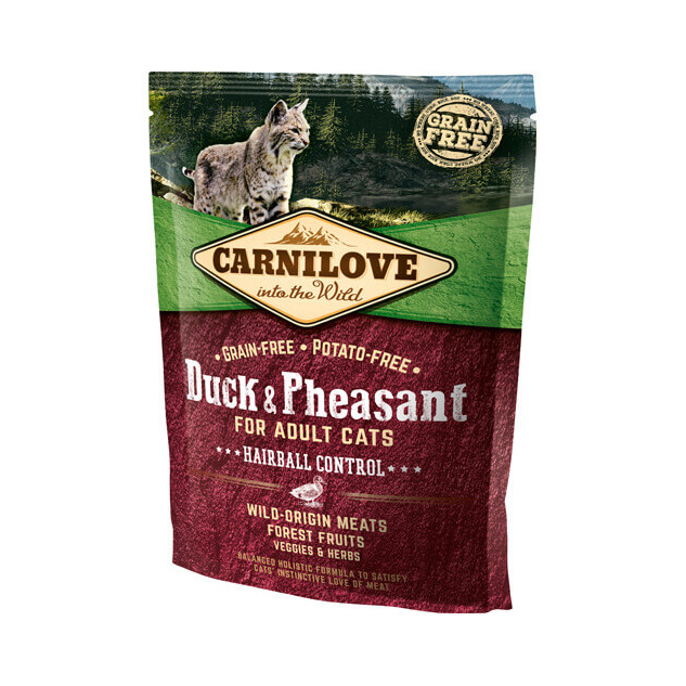 Carnilove Cat Adult Duck & Pheasant Hairball Control- Kacsa és Fácán Hússal 2kg (VAT006196)