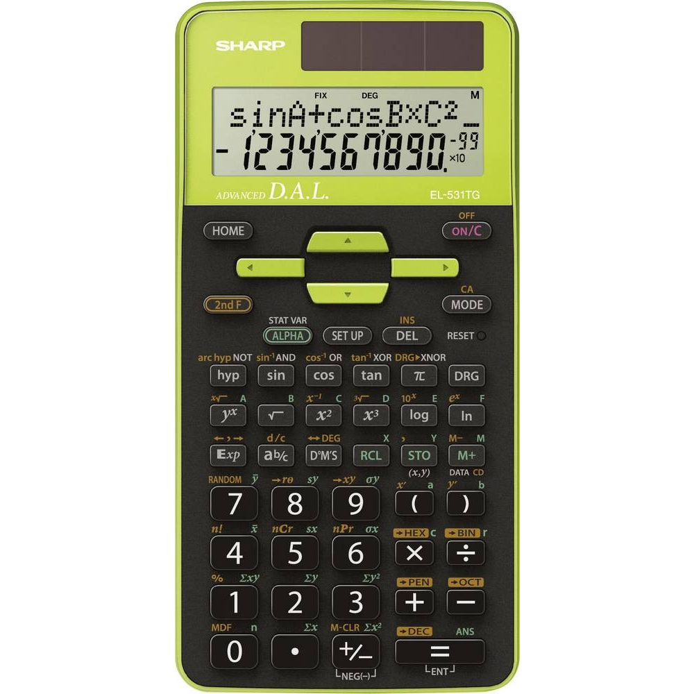Sharp EL531TGGR Elem / Napelem 10 digit Asztali Számológép - Zöld (EL531TGGR)