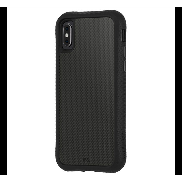 CASE-MATE Силиконов протектор за телефон Apple iPhone XS Max 6.5 CARBON FIBER (БРОНЯ, средна устойчивост на удар, заден панел от истински въглеродни влакна), черен