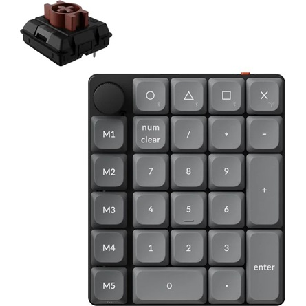 Keychron K0 Max Bluetooth / vezeték nélküli Milk POM Brown mechanikus numerikus billentyűzet fekete (K0M-H3)