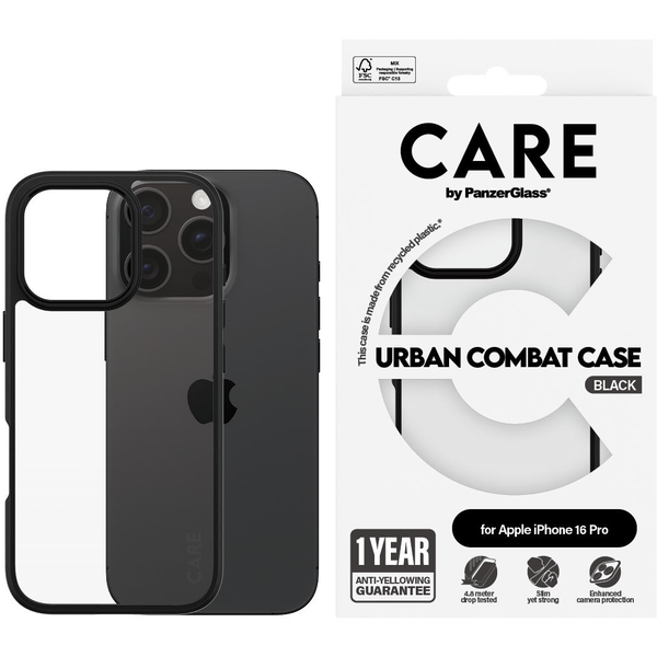 PanzerGlass CARE by PG Urban Combat iPhone16 6.3 Pro mobiltelefon etui Cover