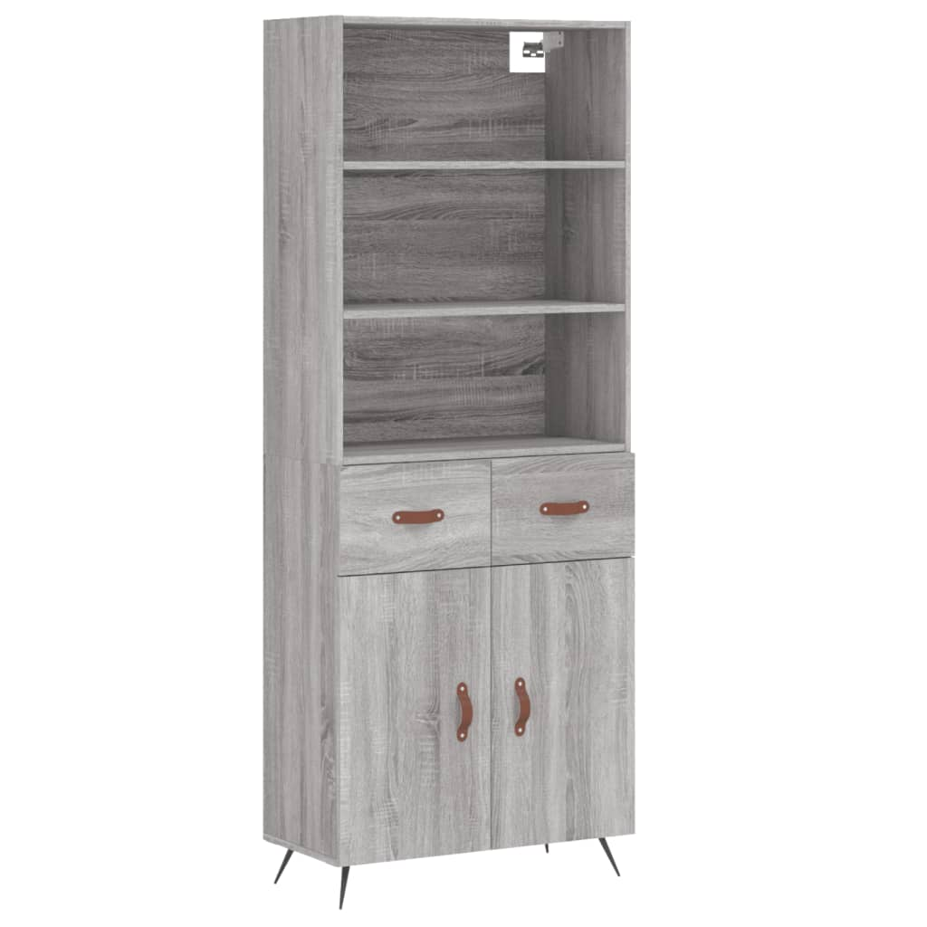szürke sonoma szerelt fa magasszekrény 69,5 x 34 x 180 cm (3200495)
