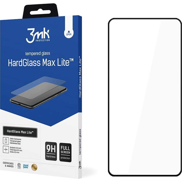Протектор 3MK HardGlass Max Lite за Samsung Galaxy S22, черен