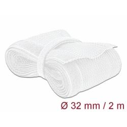 Delock fonott kábelharisnya tépőzárral 2m x 32mm fehér (20703) (Delock20703)