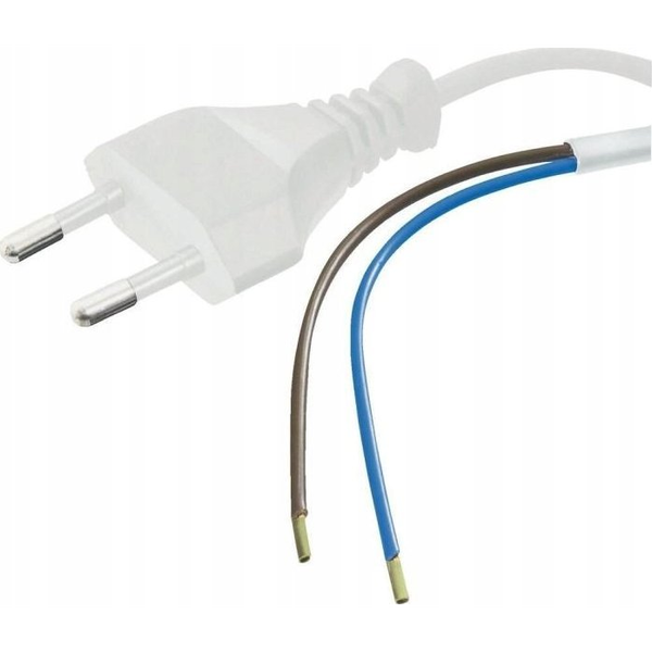 PREMIUMCORD Szerelhető Tápkábel Hálózati, Euro Plug - szereletlen végű, 2 eres, 250V, 2.5A, 3m, fehér