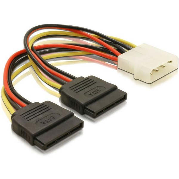 DeLock DL60102 Cable Power 4pin male -> SATA HDD 2x