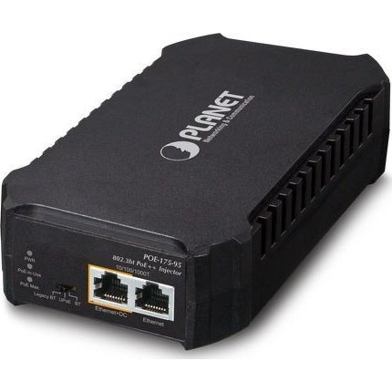PLANET POE-175-95 hálózati elosztó Fekete Ethernet-áramellátás (PoE) támogatása (POE-175-95)