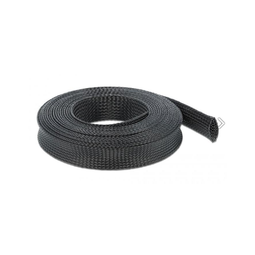 Delock Fonott kábelharisnya nyújtható 5 m x 25 mm fekete (18851) (18851)