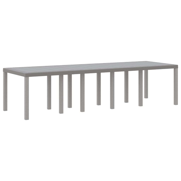 Masă de Grădină Gri Deschis 300x100x73 cm Poly Rattan