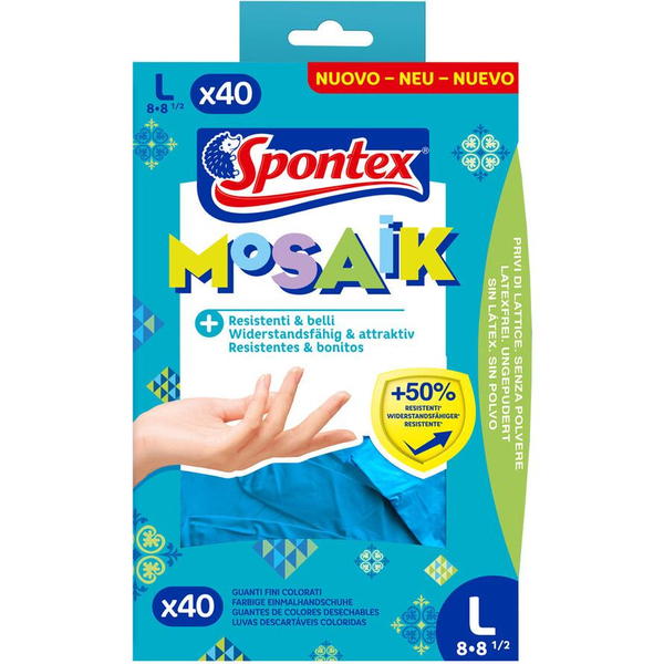 Spontex Einmalhandschuhe Mosaik 40er Pack Gr. 8 (12979078)