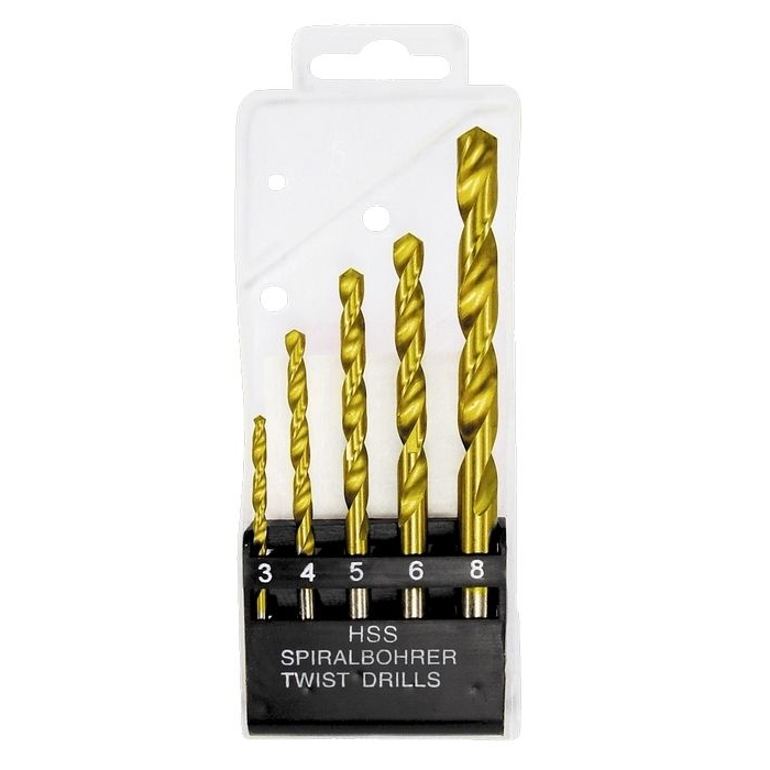 MTX 5db-os HSS-Ti fémfúró készlet 3-4-5-6-8 mm kazettában (723839) (723839)