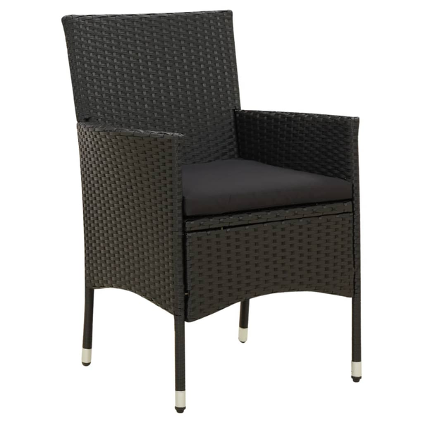 Комплект Градински Стол vidaXL, Изкуствен ратан, Черен, 61 x 60 x 88 cм ,4 Броя
