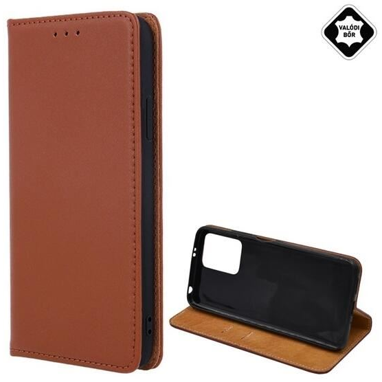 Gigapack Xiaomi Poco X5 5G valódi bőr fliptok barna (GP-153610) (GP-153610)