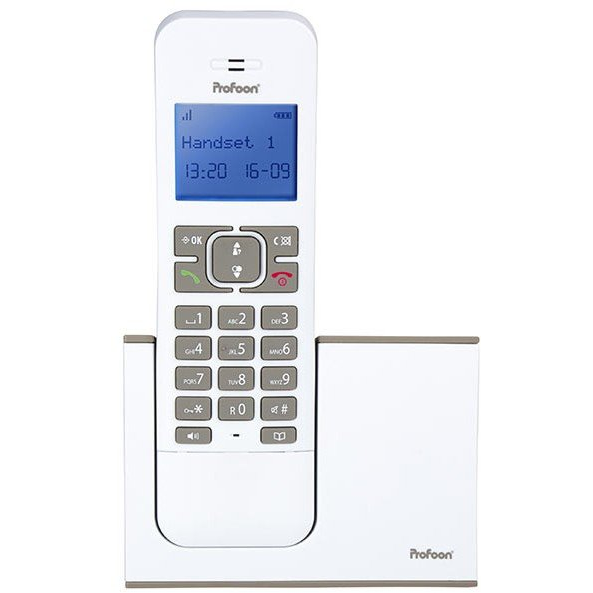 PROFOON PDX-8400TE - DECT-Telefon mit 1 Mobilteil, weiß/taupe