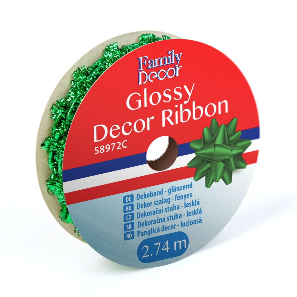 Family fényes dekor szalag 2,74m zöld (58972C) (58972C)