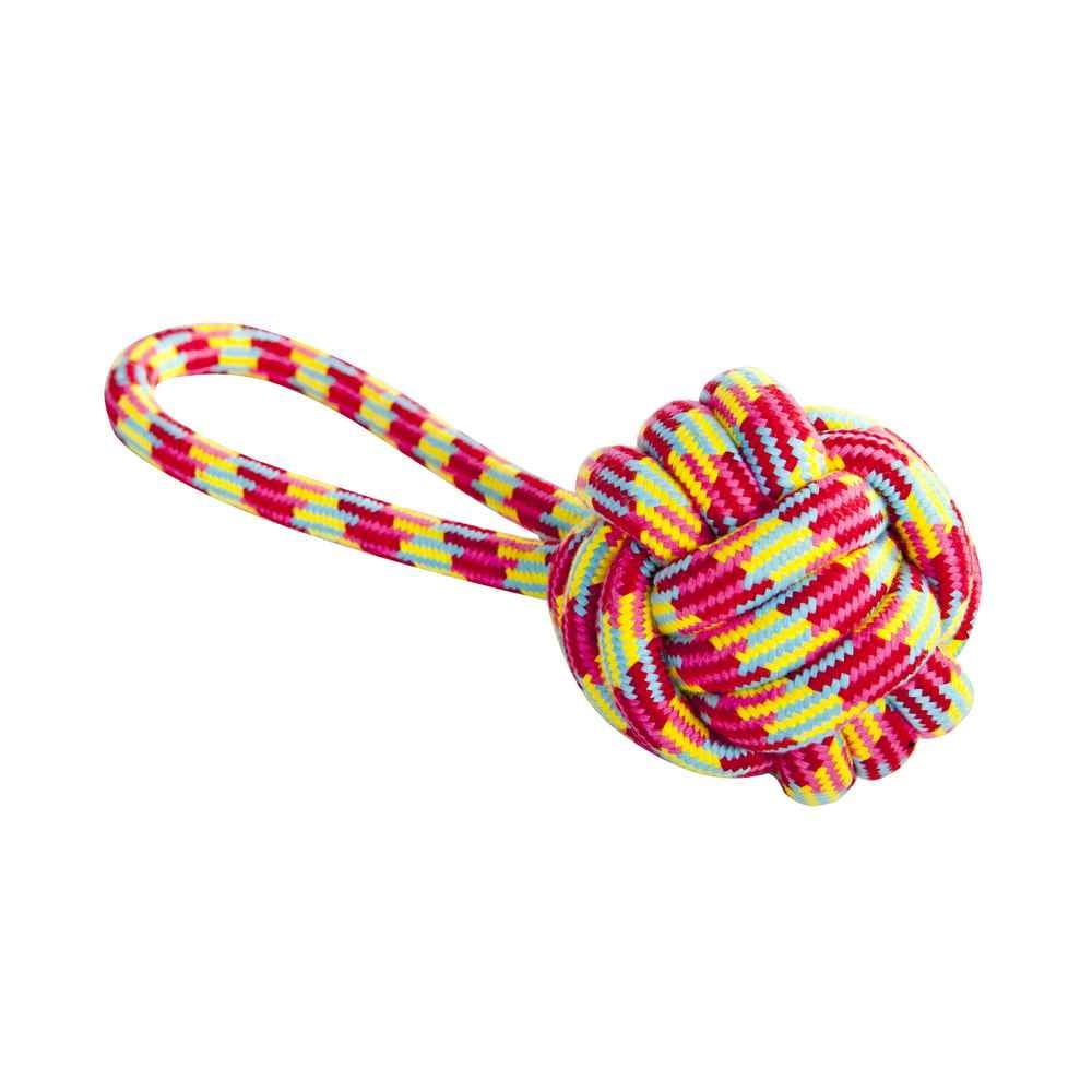 DINGO Labda kötéllel kutyajáték - 9,5 x 27 cm (17446)