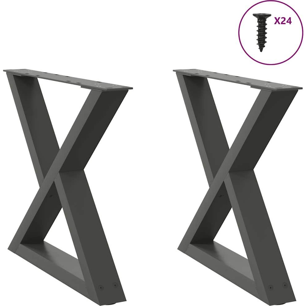 dohányzóasztal lábak 2 db Antracit 50x(42-43,3) cm acél (4012706)