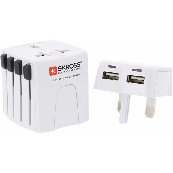 Skross MUVUSB-2-4-A 2xUSB töltő bemenettel világutazó adapter (MUVUSB-2-4-A)