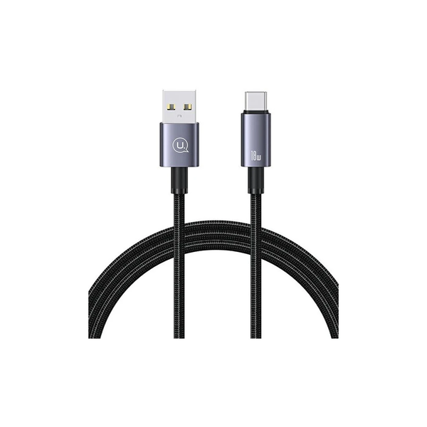 USAMS USB to USB-C kábel 3A, 1.2m, gyors töltés, acél/rozsdaálló SJ663USB01 (US-SJ663)