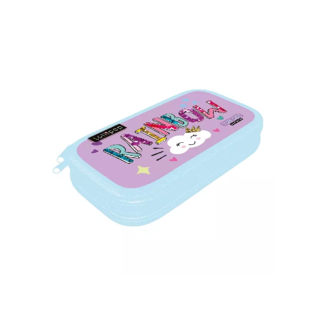 Stay Cute Töltetlen 2 emeletes tolltartó lányoknak - Szivárvány mintás (21028)