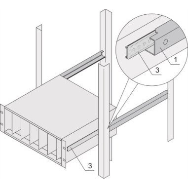 Schroff 24562455 19 coll Hálózati szekrény sín