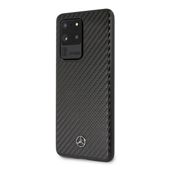 CG MOBILE MERCEDES-BENZ пластмасов протектор за телефон (карбонова шарка) ЧЕРЕН [Samsung Galaxy S20 Ultra 5G (SM-G988B)] (MEHCS69SRCFBK)