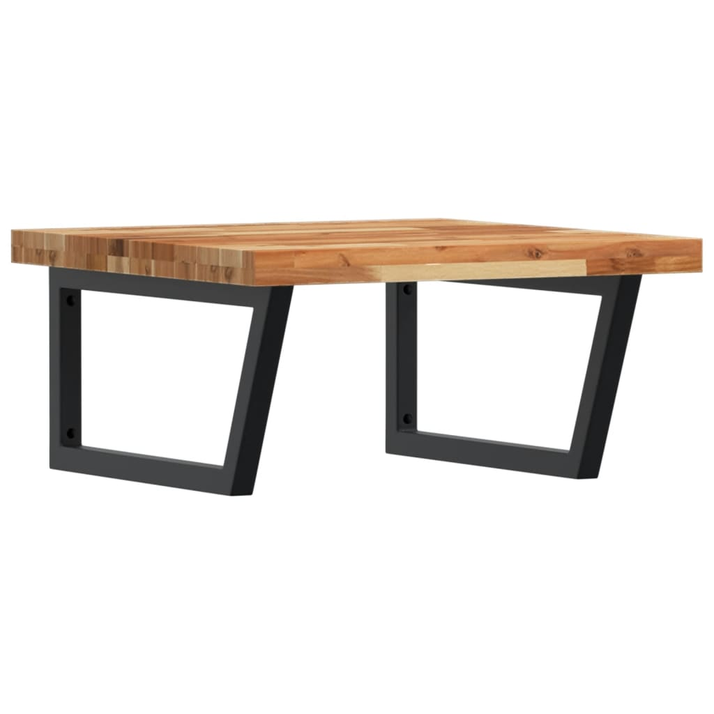 acél és tömör akácfa falra szerelhető mosdópolc (3302887)