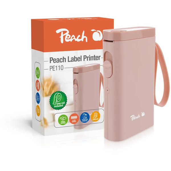 Peach PE110 tlačiareň na štítky Priame teplo 203 x 203 DPI 60 mm/s Bezdrôtový Bluetooth