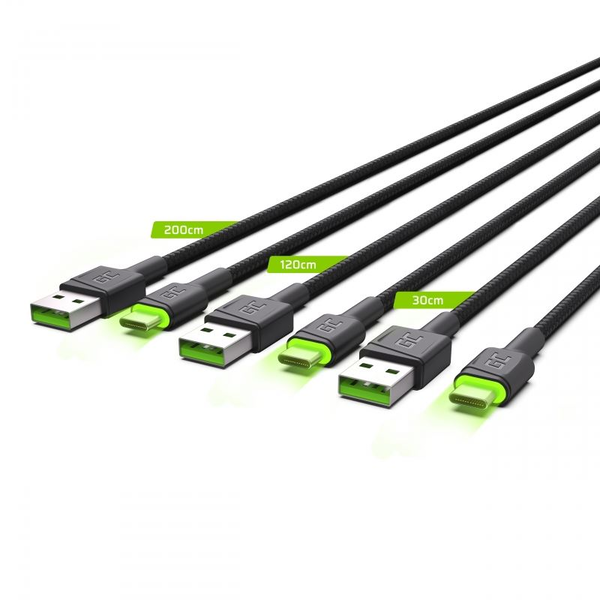 Sada USB kabelů - USB typ C Green Cell