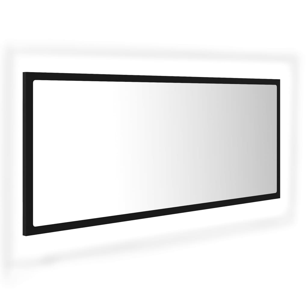 fekete akril LED-es fürdőszobai tükör 100x8,5x37 cm (804941)