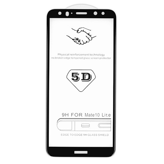 Samsung Galaxy S9 Plus SM-G965, Протекторно фолио за екран, удароустойчиво фолио (също и за извитата част!), Tempered Glass (закалено стъкло), черен (73259)
