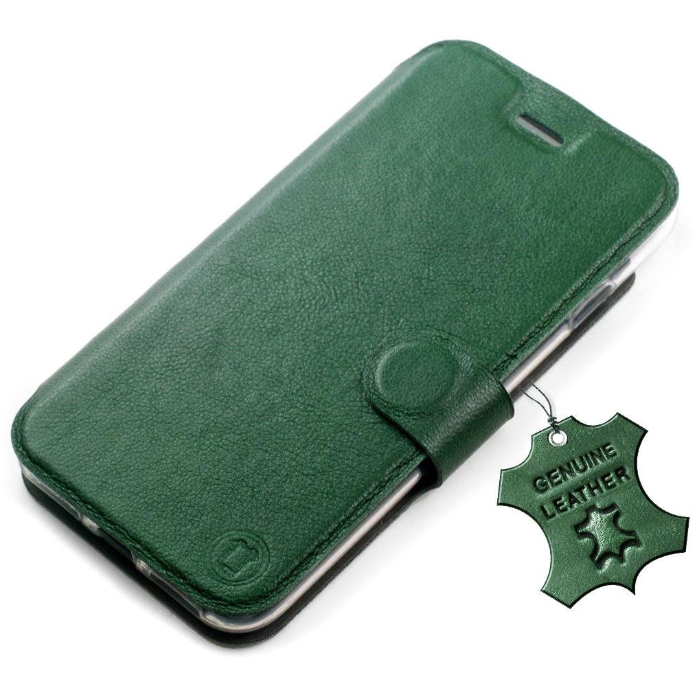 Mobiwear Apple iPhone SE 2020 / SE 2022 zöld bőr flip tok (5903516212545)