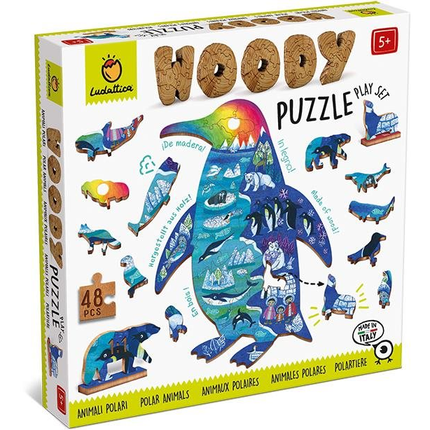 Ludattica Woody Polar Animals, wooden puzzle, 48 pieces (21696)