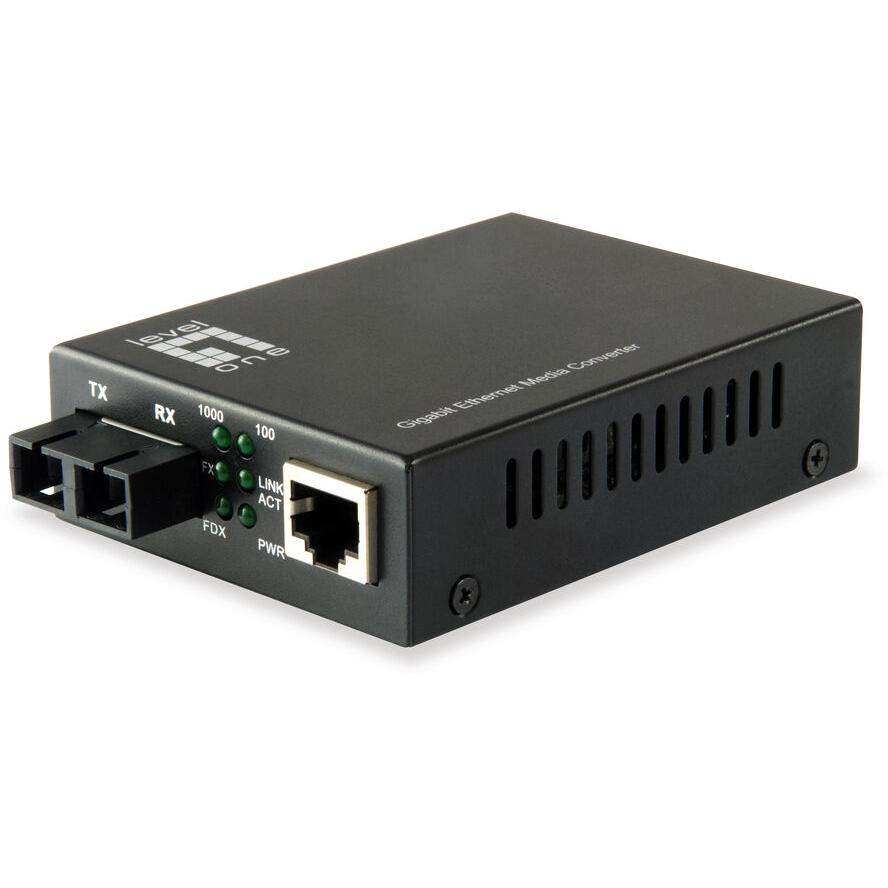LevelOne GVT-2002 hálózati média konverter 1000 Mbit/s 1310 nm Single-mode Fekete (GVT-2002)