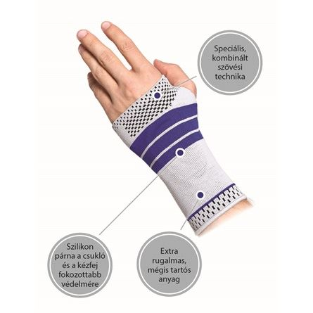 Vivafit OrtoCare csukló- és kézfejszorító szilikon betéttel jobb, L-es (GYVFCSSZJL) (GYVFCSSZJL)