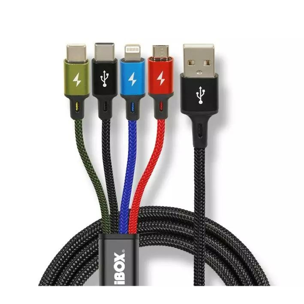 USB kabel - USB typ C / microUSB / Lightning iBox IKUM4W1CLR 1,2 m