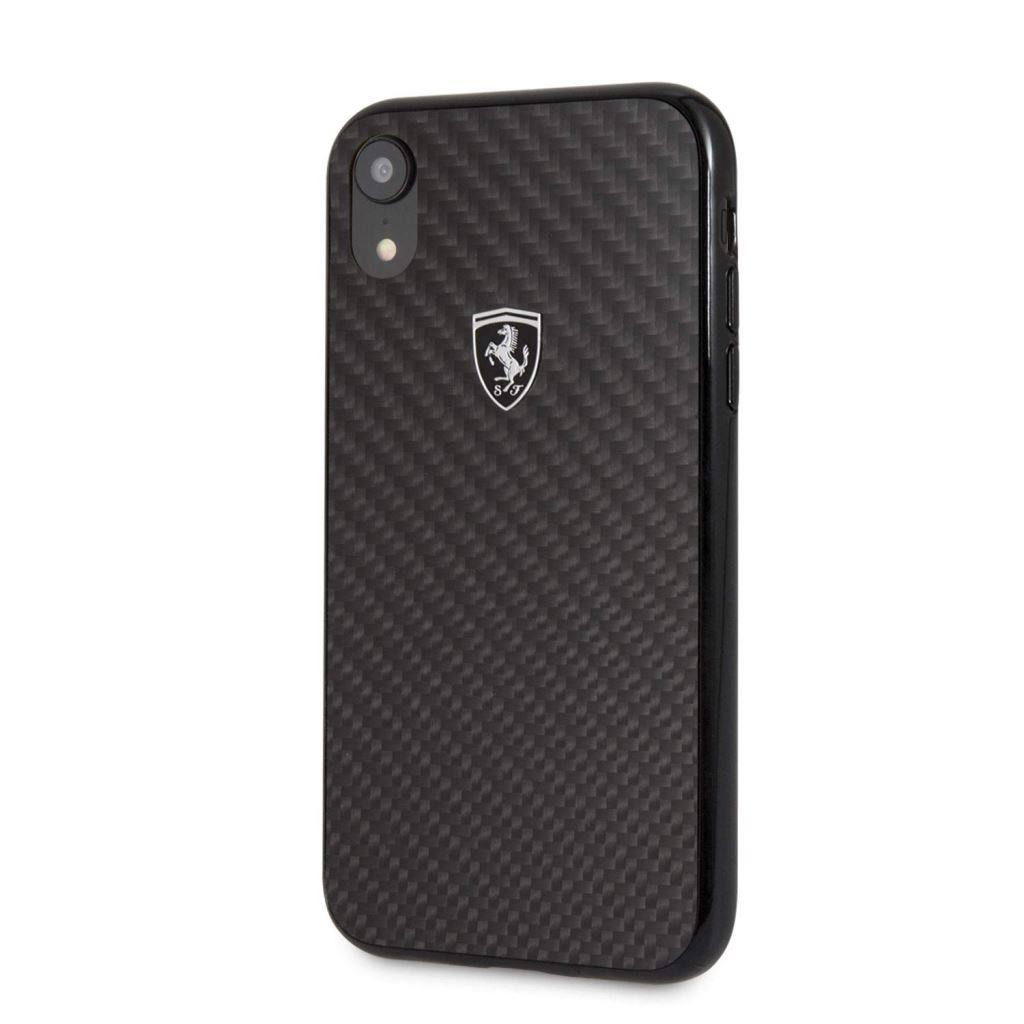 Ferrari Heritage iPhone XR valódi karbon tok fekete (FEHCAHCI61BK) (FEHCAHCI61BK)