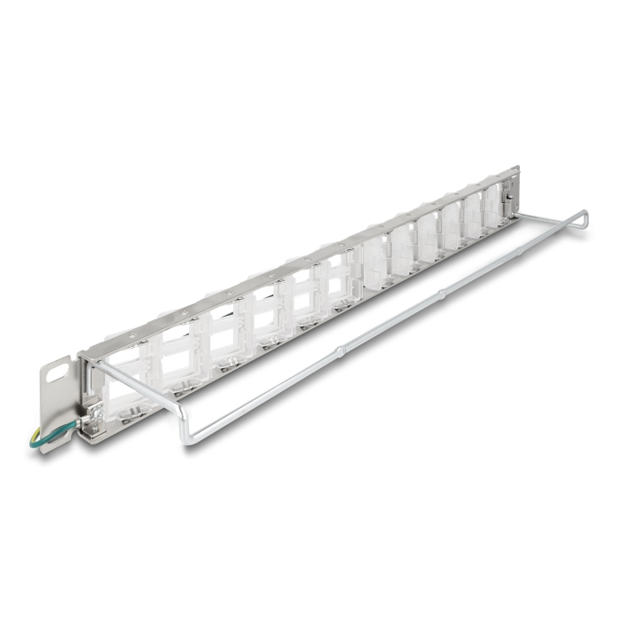Delock 19 Keystone patch panel 24 dönthető porttal és húzásmentesítéssel (67066) (67066)