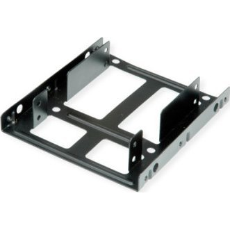 ROLINE Montageadapter, 3,5 Zoll Rahmen fr 2x 2.5 HDD/SSD, Metall, schwarz