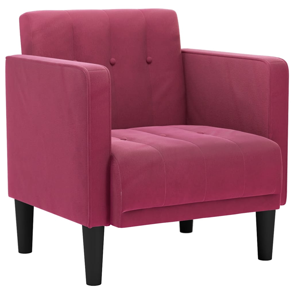 bordó bársony kanapészék karfával 53 cm (4100556)