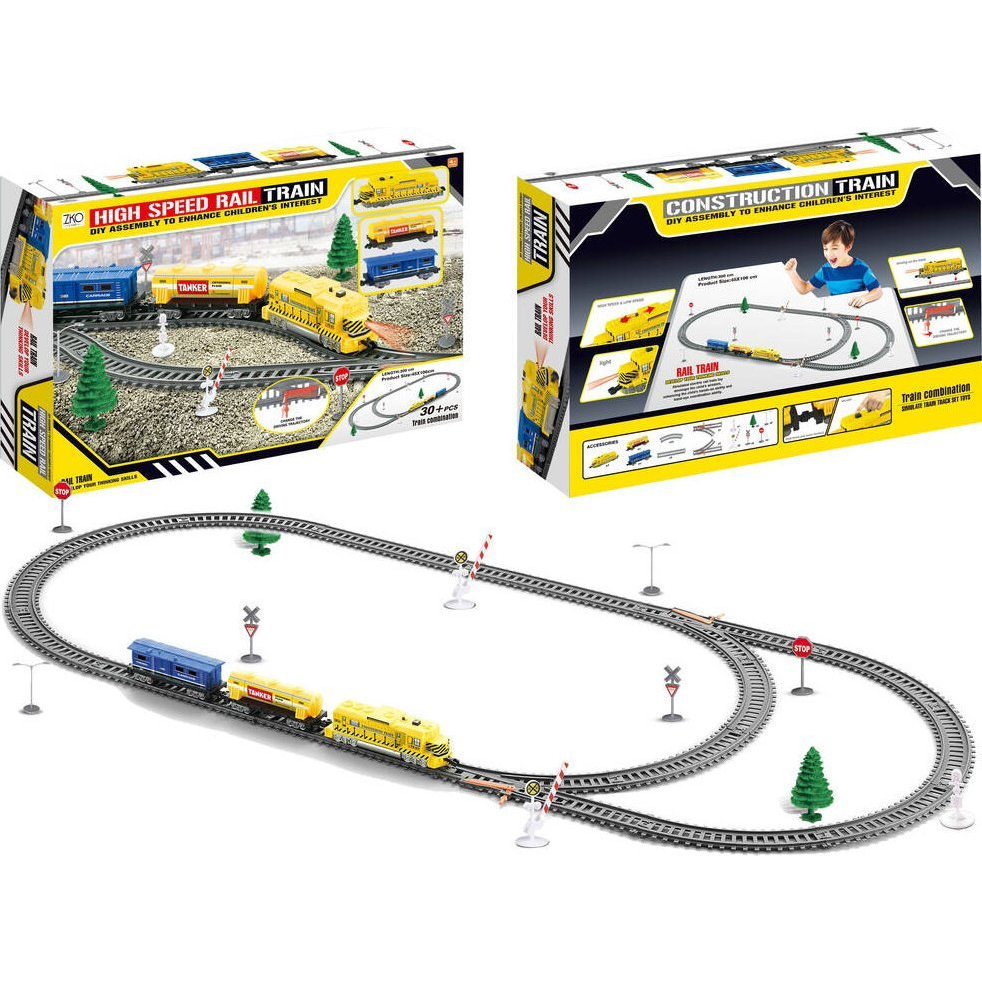 Lean Toys Elektromos Vonat + Sínek Vonatrajongóknak Kétsebességes Vonatok Vonatépítő (11103)