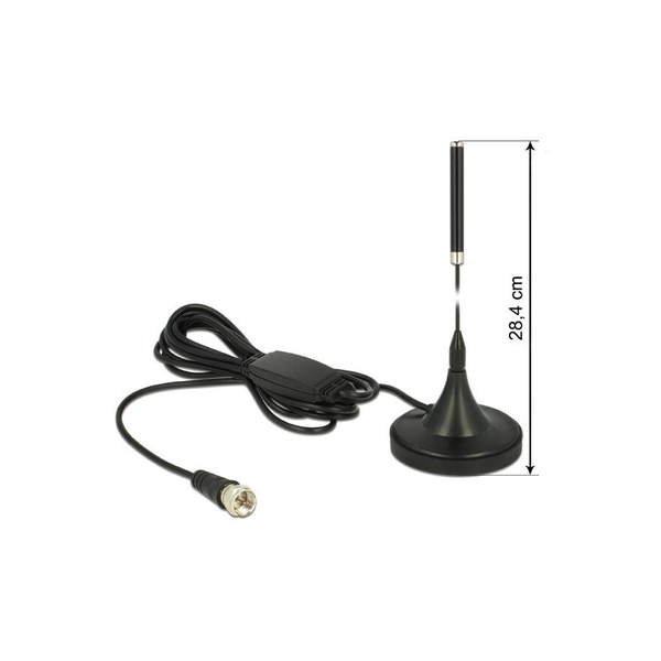 ADA Delock 12413 F dugó 21dBi aktív mindenirányú mágneses talpú fix DAB+ antenna - Fekete