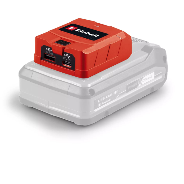 Power X-Change USB-Akku-Adapter TC-CP 18 Li USB A/C-Solo (rot, USB-A + USB-C Ladeanschluss)