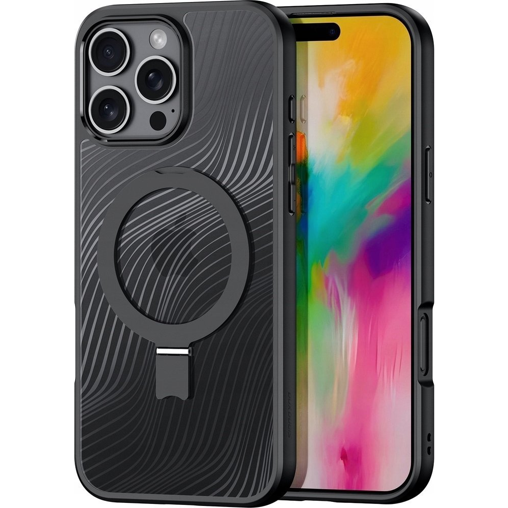 iPhone 16 Pro Dux Ducis Aimo Szilikon Telefonvédő Ütésállóság, Hullám, Fekete (6934913004036)