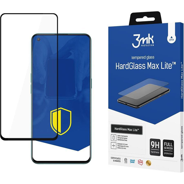 3mk HardGlass Max Lite edzett üvegfólia 9H Fekete OnePlus Nord CE 5G/Nord 2 5G
