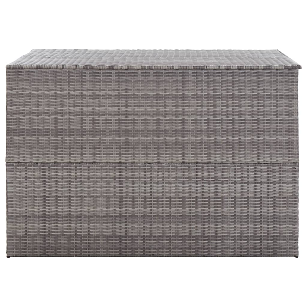 szürke polyrattan kerti tárolóláda 150 x 100 x 100 cm (46467)