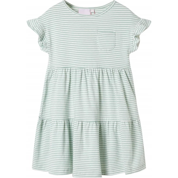 Rochie pentru copii, mâneci cu volane, verde mentă, 92