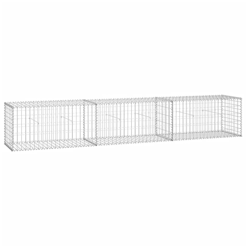 horganyzott acél gabion fal fedéllel 300 x 50 x 50 cm (143591)